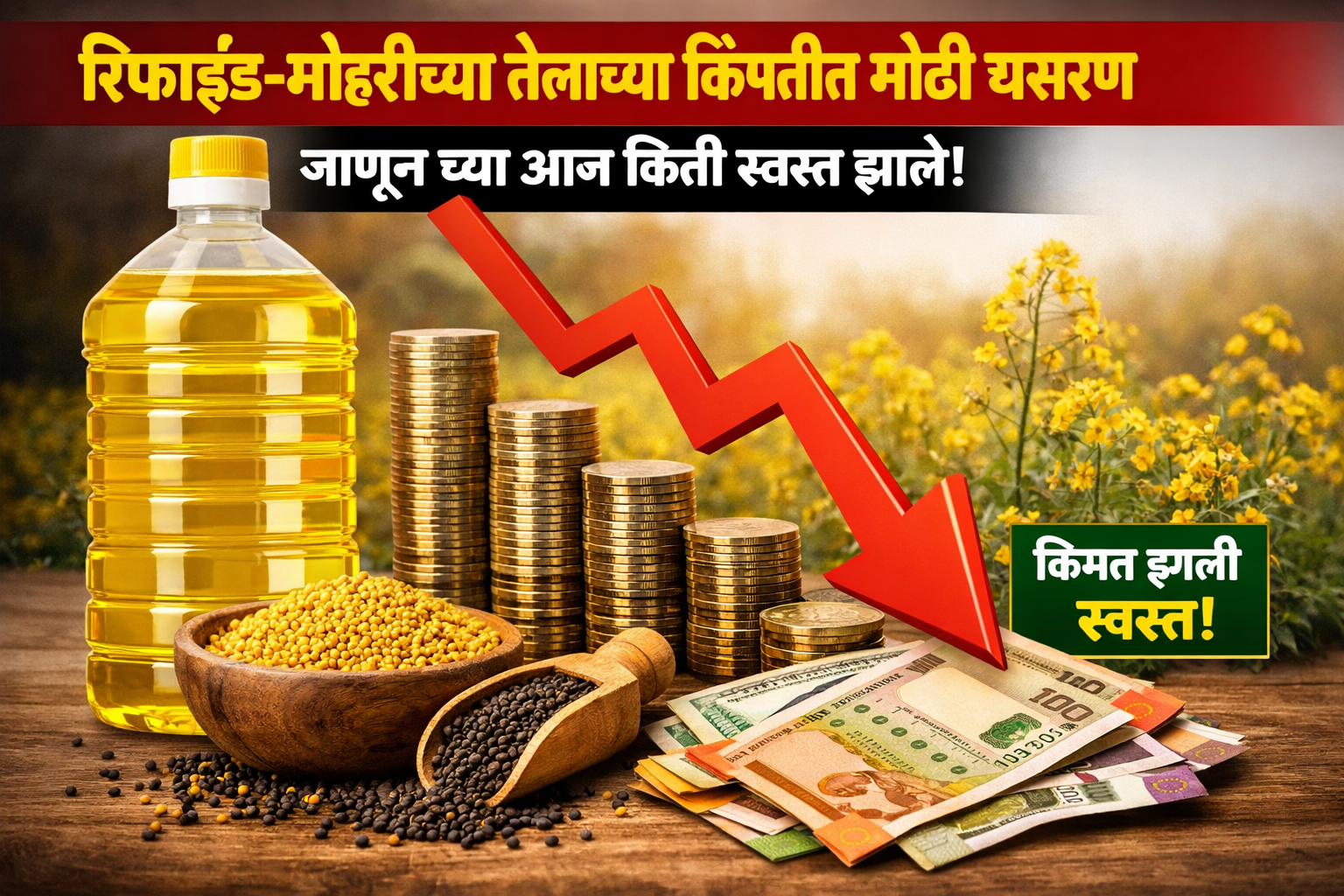 रिफाइंड-मोहरीच्या तेलाच्या